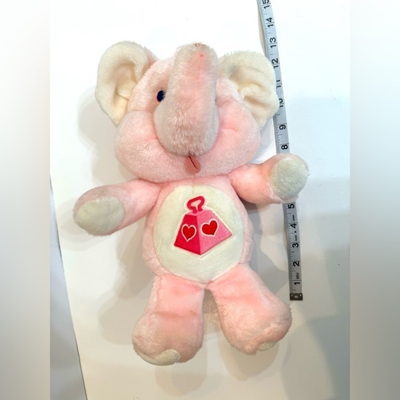 VTG 1984 Care Bears Cousin Lotsa Heart Pink Elephant Plush Stuffed Animal 13” - Picture 3 of 11